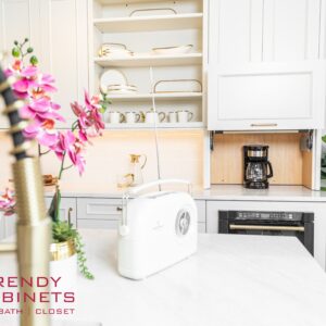 European modern kitchen cabinets with natural wood tones