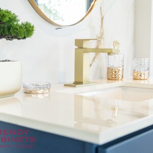 Elegant European style marble vanity with faucet
