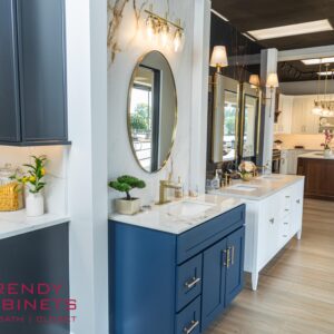 Compact bathroom cabinets in modern minimalist style
