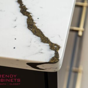 Luxury marble vanity with modern faucet