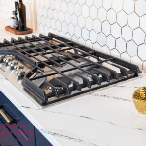 Contemporary built-in cooktop with stainless steel details