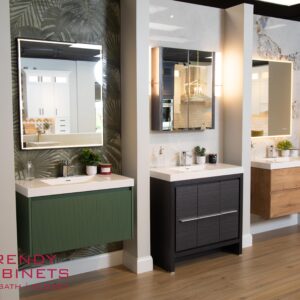 Modern mirrored bathroom cabinet with storage
