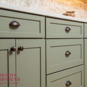 Luxury walnut green cabinets with premium finish