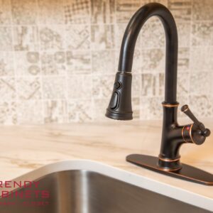 Modern kitchen faucet with integrated sink