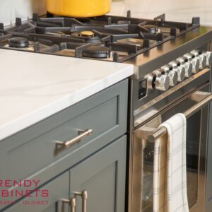 European style smoked cabinets with integrated storage