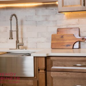 Modern walnut countertop with sleek finish