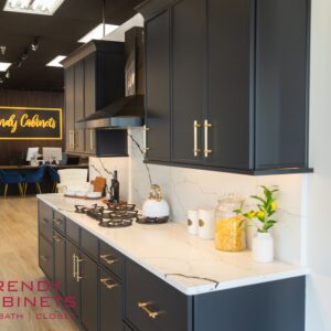 Modern office kitchen with functional cabinets